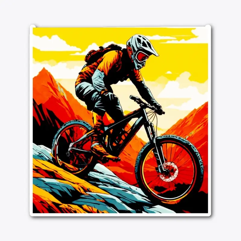 Mountain Biker Riding